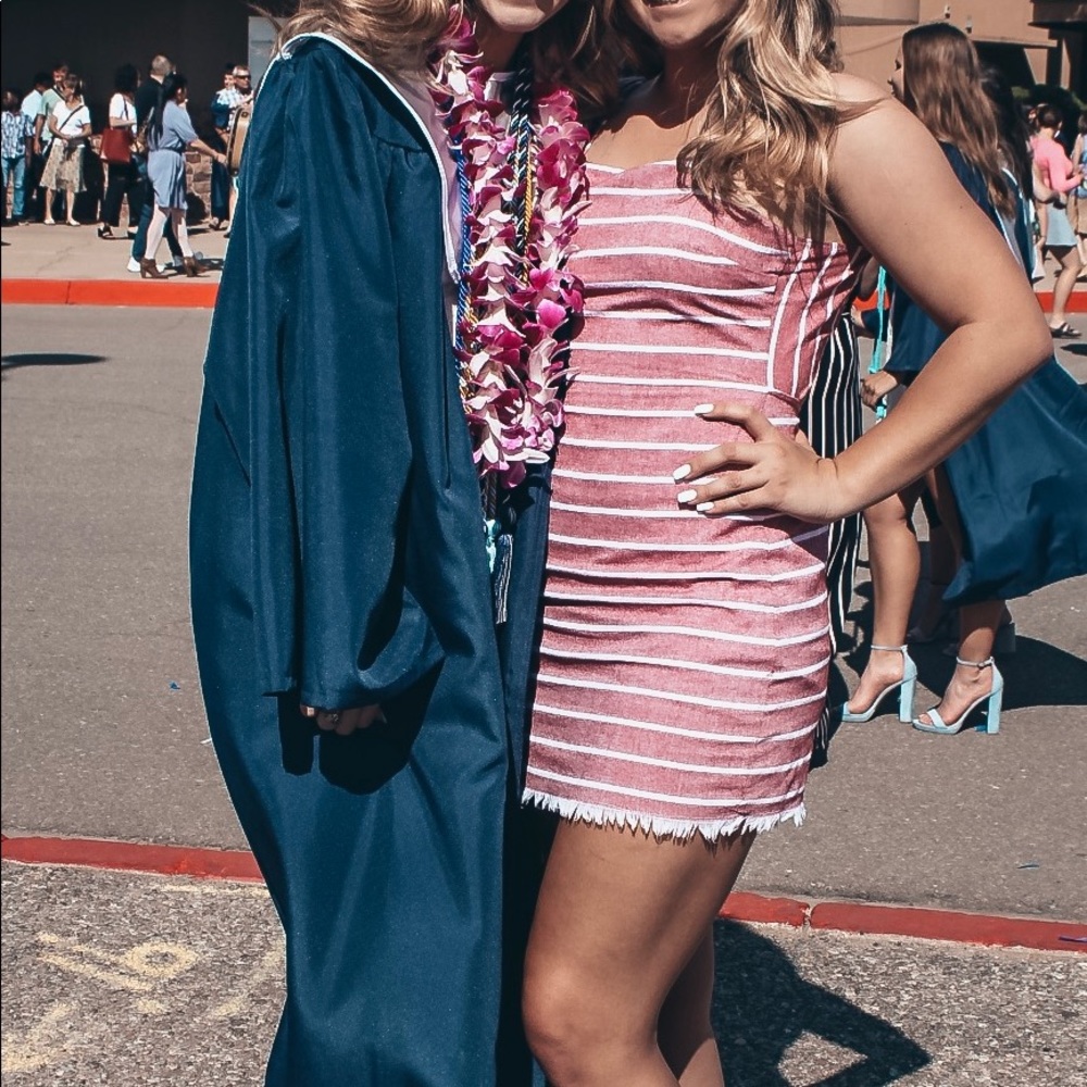 Pink/red striped sailor stripe dress
